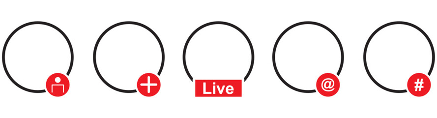Live stories Icon, frame Live stories user video streaming, Vector Illustration