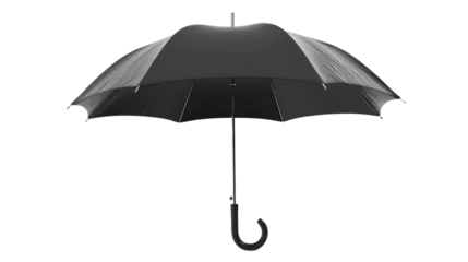 Fotobehang Open a black umbrella isolated on a transparent background © Rosie