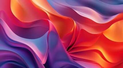A vibrant abstract backdrop boasting a dynamic composition of vivid gradients, showcasing a 3D illustration.