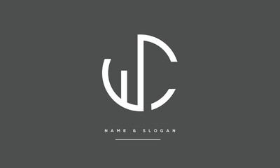 WC, CW, W, C, Abstract Letters Logo monogram