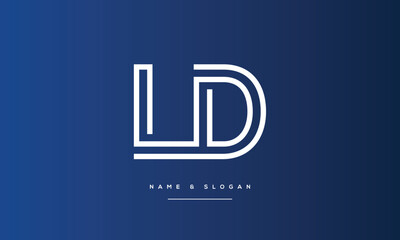 Alphabets Letters LD, DL, Initials Logo Monogram	