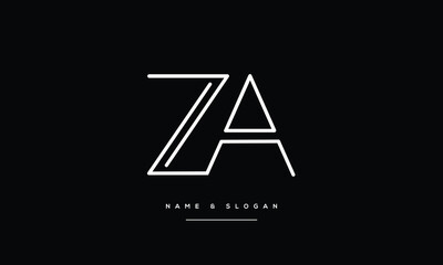ZA, AZ, Z, A, Abstract Letters Logo monogram	
