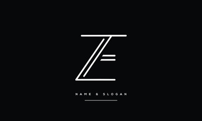 Fototapeta premium ZE, EZ, Abstract Letters Logo monogram