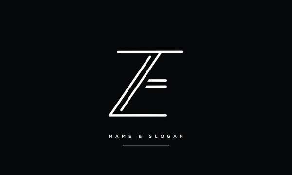 ZE, EZ, Abstract Letters Logo monogram