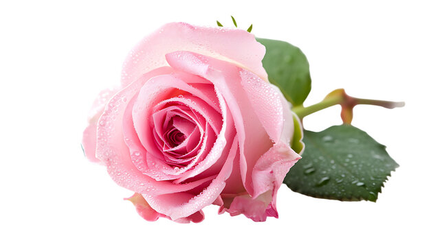 Pink rose isolated over transparent background