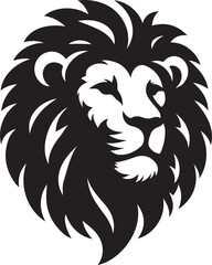 Lion Face line art Vector Illustration Black