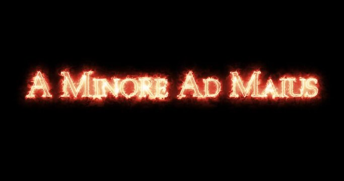 A Minore Ad Maius written with fire. Loop