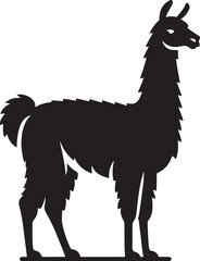 Llama line art Vector Illustration Black © Alivio Arts