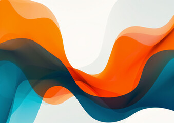 Abstract orange and blue gradient background. A colorful wave with blue and orange colors