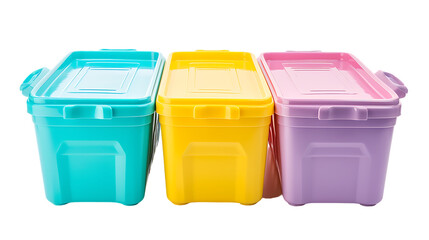 Plastic box storage container isolated on transparent background