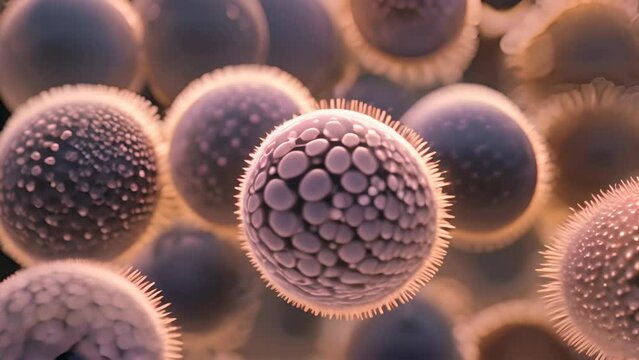 Close up virus and bacteria mutation
