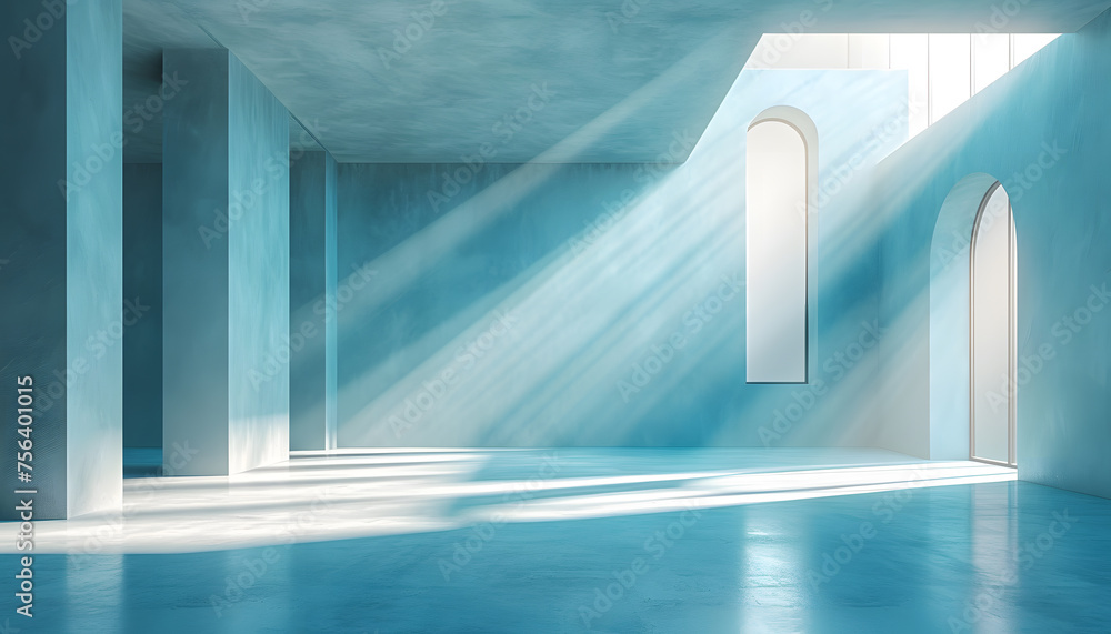 Poster minimalistic abstract gentle light background for product presentation with light and intricate