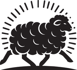 Sheep line art Vector Illustration Black silhouette