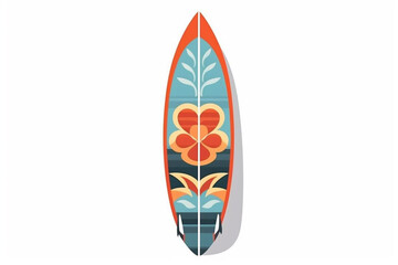 Surfboard on a white background.Fun on the water. School for surfers.