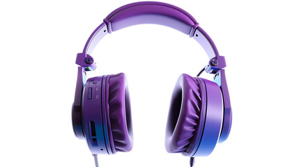 purple gaming headphones isolated on transparent background