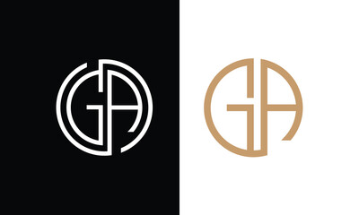 alphabet Letters GA, AG,  Initials Logo Monogram