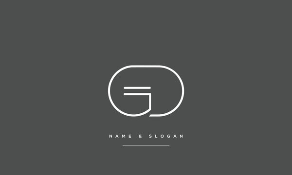 Alphabets Letters GD, DG, Initials Logo Monogram