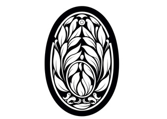 Art Nouveau Easter eggs Graphic Accents, vector illustration, vintage elements