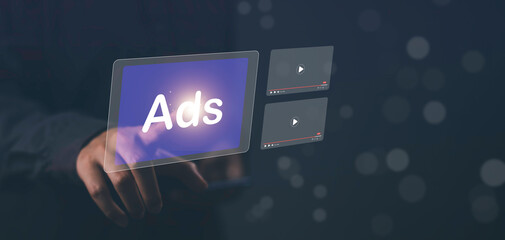 Ad (advertise) show virtual screen from advertisers on VDO. Ads banner campaign to target from...