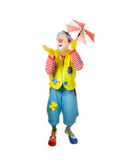 A funny clown with smiling joyful expression