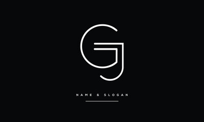 JG, GJ, Abstract Letters Logo Monogram