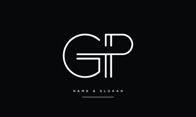 GP, GP, Abstract Letters Logo monogram