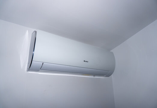Arad,Romania 03 13 2024: Air conditioner inside the room