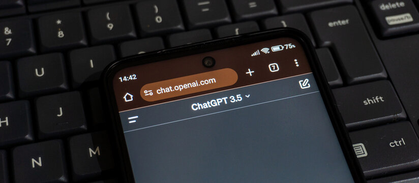 Arad,Romania 03 13 2024: ChatGPT, a prototype AI chatbot, is seen on the website of OpenAI, on a smartphone