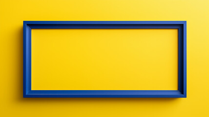 bright yellow rectangular frame on a blue background. - 756408051