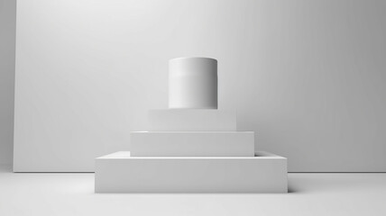 white podium abstract empty three-dimensional platform design. - 756408429