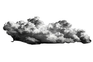 Transparent background with an isolated stratus cloud. Minimalist design for serene atmospheric beauty.