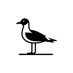 Seagull Bird Simple and Clean Logo Icon