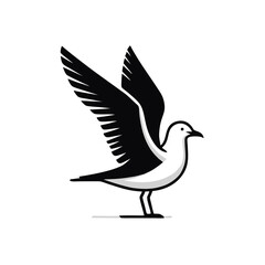 Seagull Bird Simple and Clean Logo Icon