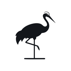 Crane Bird Simple and Clean Logo Icon