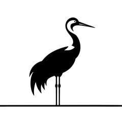 Crane Bird Simple and Clean Logo Icon