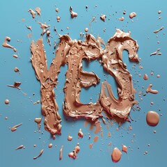 Yes to chocolate! Chocolate and the word YES. The inscription is YES. A sign made of chocolate and the text YES - expects you to reciprocate it. Say yes to chocolate and cream. Chocolate store