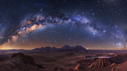 Majestic Milky Way and stars over Atacama Desert, clear cosmos view. - obrazy, fototapety, plakaty