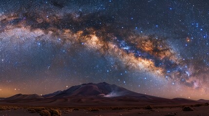 Majestic Milky Way and stars over Atacama Desert, clear cosmos view. - obrazy, fototapety, plakaty