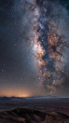 Fototapeta na wymiar Majestic Milky Way and stars over Atacama Desert, clear cosmos view.