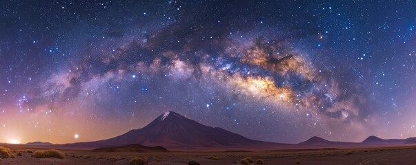 Majestic Milky Way and stars over Atacama Desert, clear cosmos view.