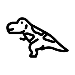 tyrannosaurus rex dinosaur animal line icon vector. tyrannosaurus rex dinosaur animal sign. isolated contour symbol black illustration