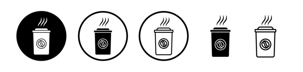 Hot Coffee Cup Line Icon. Morning Brew icon in outline and solid flat style.