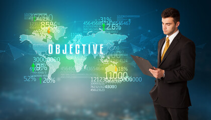 Businessman thinking about market concept concept