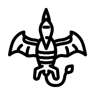 recommend clip art: pteranodon dinosaur animal line icon vector. pteranodon dinosaur animal sign. isolated contour symbol black illustration