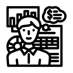 financial advisor line icon vector. financial advisor sign. isolated contour symbol black illustration