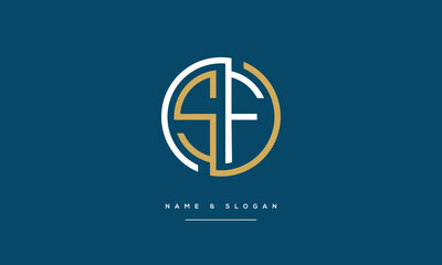 Obraz premium SF, FS, S, F, Abstract Letters Logo Monogram