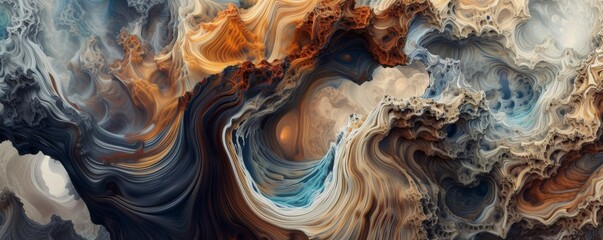 Colorful Swirly Rock Formation - obrazy, fototapety, plakaty