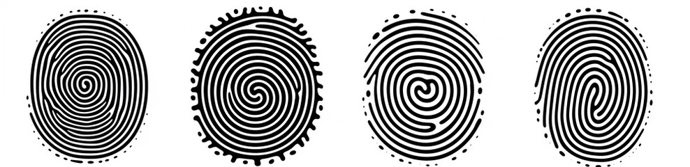 A Set of Four Fingerprints in Different Sizes