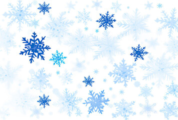 Blue Snowflake Pattern on White Background