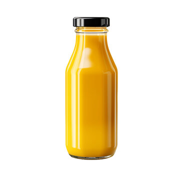 A yellow mustard bottle isolated on transparent background